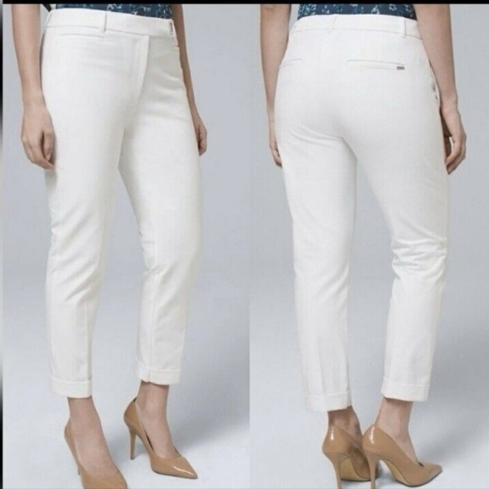 White House Black Market White Ankle Cropped Pants